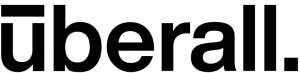Logo der Werbeagentur ueberall. – schwarzer Schriftzug mit Punkt am Ende